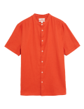 Linen Rich Grandad Collar Shirt