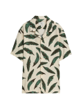 Easy Iron Linen Blend Printed Shirt