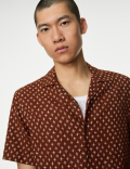 Easy Iron Linen Blend Printed Shirt