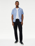 Easy Iron Linen Blend Hawaiian Printed Shirt