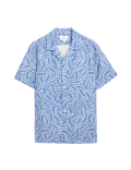 Easy Iron Linen Blend Hawaiian Printed Shirt