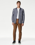 Easy Iron Cotton Linen Blend Check Shirt