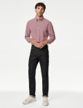 Easy Iron Cotton Stretch Gingham Oxford Shirt