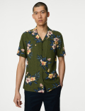 Easy Iron Linen Blend Floral Shirt