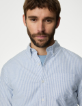 Easy Iron Pure Cotton Striped Oxford Shirt