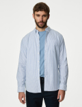 Easy Iron Pure Cotton Striped Oxford Shirt