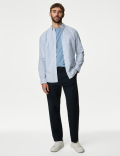 Easy Iron Pure Cotton Striped Oxford Shirt