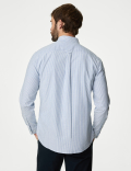 Easy Iron Pure Cotton Striped Oxford Shirt