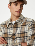 Cotton Rich Check Double Faced Overshirt