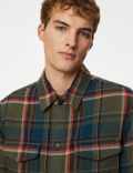 Cotton Rich Check Double Faced Overshirt