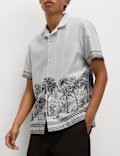 Regular Fit Cotton Blend Short Sleeve Shirt