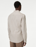 Cotton Linen Blend Fine Stripe Shirt