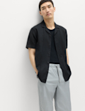 Short Sleeve Linen Blend Shirt