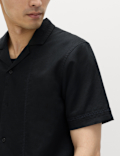 Short Sleeve Linen Blend Shirt