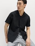 Short Sleeve Linen Blend Shirt
