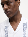 Cotton Linen Blend Embroidered Shirt