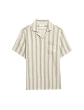 SS Linen Blend Stripe
