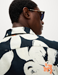 Regular Fit Linen Rich Hawaiian Shirt