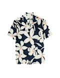 Regular Fit Linen Rich Hawaiian Shirt