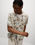 Regular Fit Linen Rich Printed Shirt