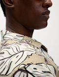 Regular Fit Linen Rich Printed Shirt