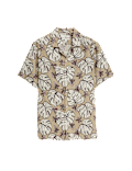 Regular Fit Linen Rich Printed Shirt