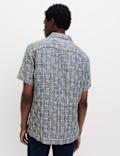 Regular Fit Linen Rich Printed Shirt