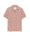 Easy Iron Linen Blend Geometric Short Sleeve Shirt