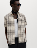 Linen Rich Check Short Sleeve Shirt
