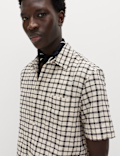Linen Rich Check Short Sleeve Shirt