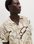 Linen Blend Hawaiian Short Sleeve Shirt