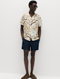 Linen Blend Hawaiian Short Sleeve Shirt