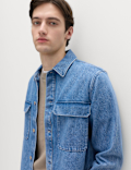 Regular Fit Pure Cotton Denim Overshirt