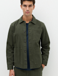 Regular Fit Pure Cotton Twill Overshirt