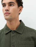 Regular Fit Pure Cotton Twill Overshirt