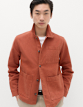 Regular Fit Pure Cotton Twill Overshirt
