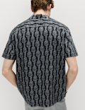 Pure Cotton Geometric Short Sleeve Shirt