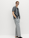 Pure Cotton Geometric Short Sleeve Shirt