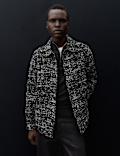 Regular Fit Wool Blend Textured Overshirt