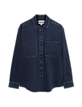 Regular Fit Pure Cotton Denim Stripe Shirt