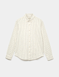 Cotton Linen Blend Striped Shirt