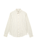 Cotton Linen Blend Striped Shirt