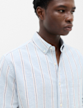 Relaxed Fit Cotton Rich Striped Oxford Shirt
