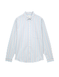 Relaxed Fit Cotton Rich Striped Oxford Shirt