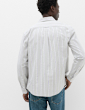 Relaxed Fit Cotton Rich Striped Oxford Shirt