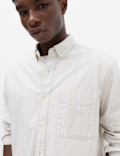 Relaxed Fit Cotton Rich Striped Oxford Shirt