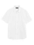 Pure Cotton Geometric Dot Print Shirt