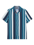 Striped Cuban Collar Shirt