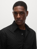 Pure Cotton Flock Textured Shirt