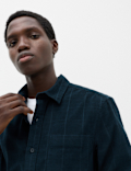 Regular Fit Checked Corduroy Shirt